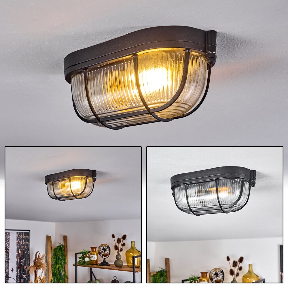 Plafonnier Quintay Noir, 1 lumière main product photo