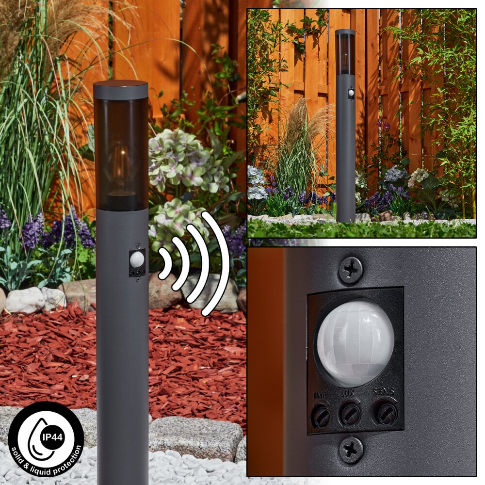 Borne lumineuse Gaborone Anthracite, 1 lumière, Détecteur de mouvement main product photo