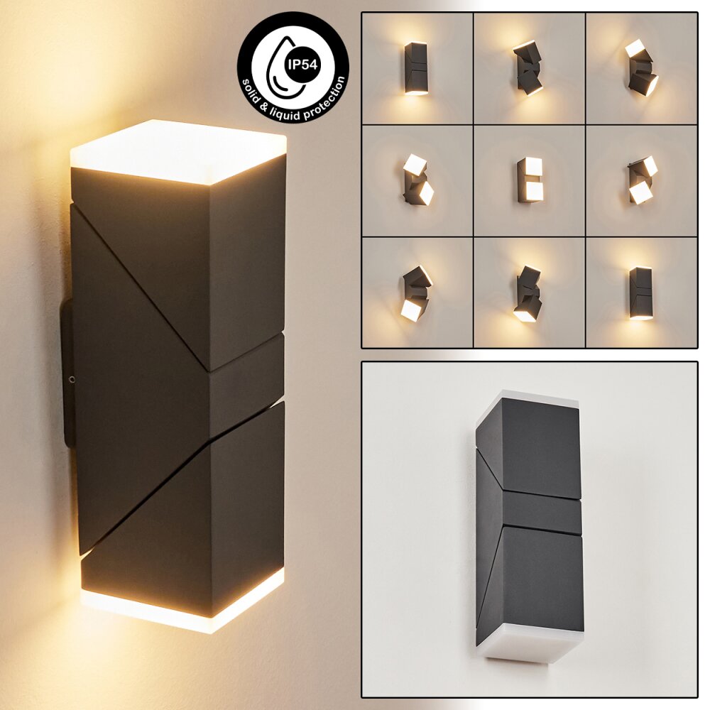 Applique murale d'extérieur Toogong LED Anthracite, 2 lumières main product photo
