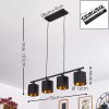 Suspension Alsen Noir, 4 lumières