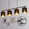 Suspension Alsen Noir, 4 lumières