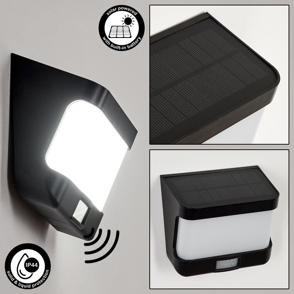 applique solaire Colchagua LED Noir, Blanc, 1 lumière, Détecteur de mouvement main product photo