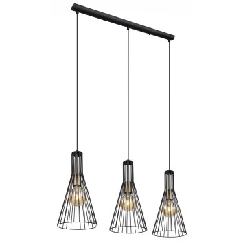 Suspension Globo MILLI Laiton, Noir, 3 lumières