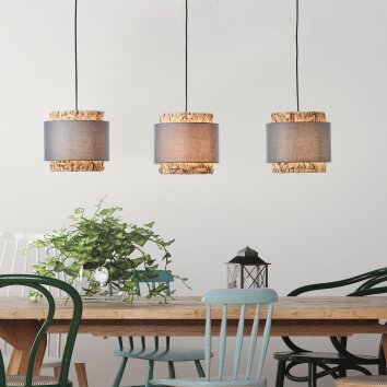 Suspension Brilliant Waterlilly Noir, 3 lumières