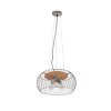 Suspension Trio Tamil Brun foncé, Nickel mat, 3 lumières