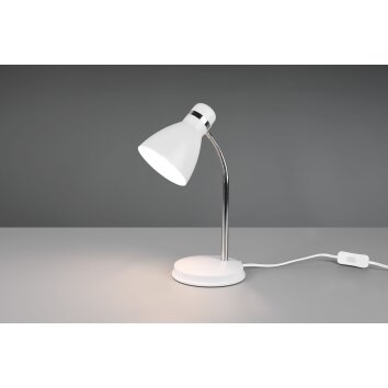 Lampe de table Reality Harvey Chrome, Blanc, 1 lumière