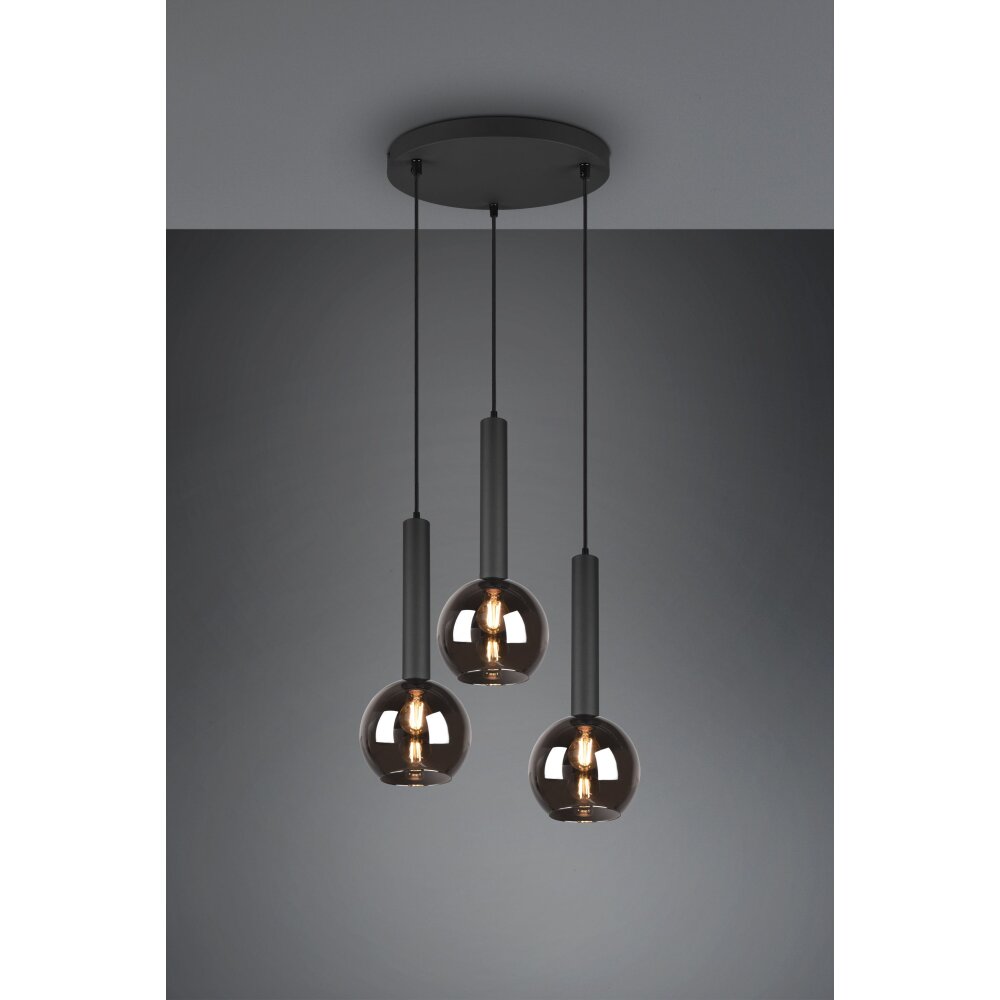 Suspension Trio Clayton Noir, 3 lumières main product photo