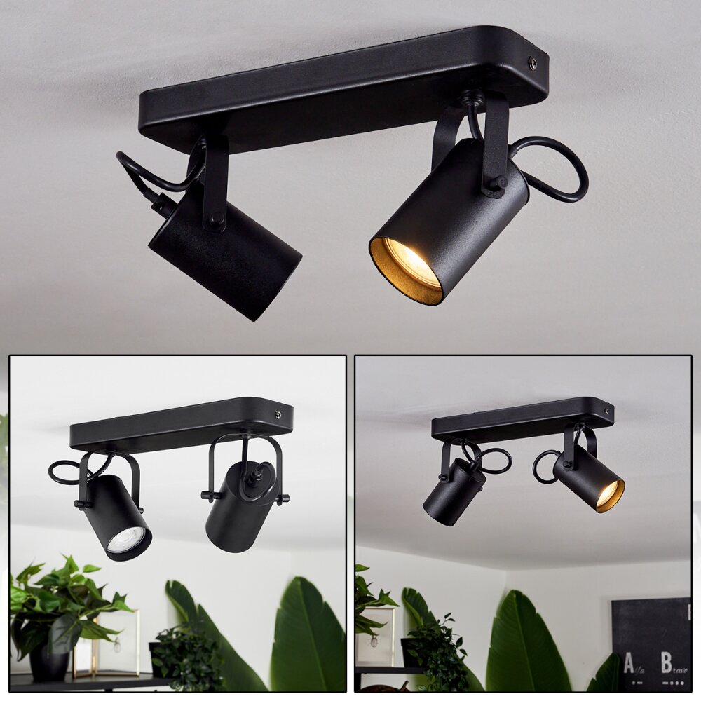 Plafonnier Kergus Noir, 2 lumières main product photo