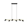 Suspension Trio Marley Noir doré, 6 lumières