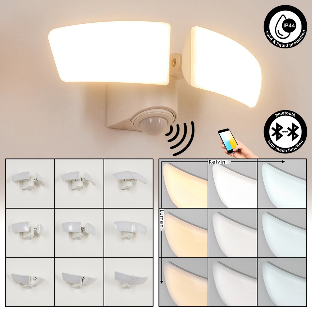 Applique murale d'extérieur Carnetin LED Blanc, 2 lumières main product photo
