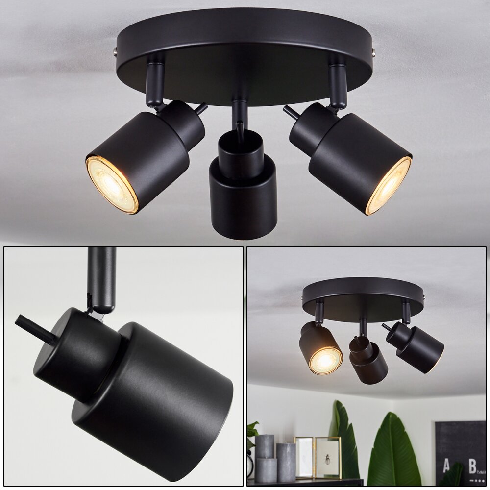 Plafonnier Nestavel LED Noir, 3 lumières main product photo