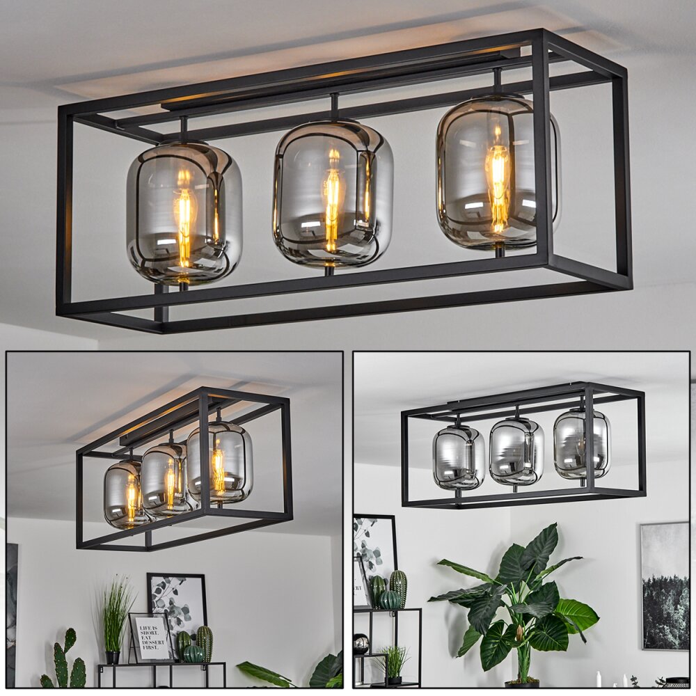 Plafonnier Verbania Noir, 3 lumières main product photo