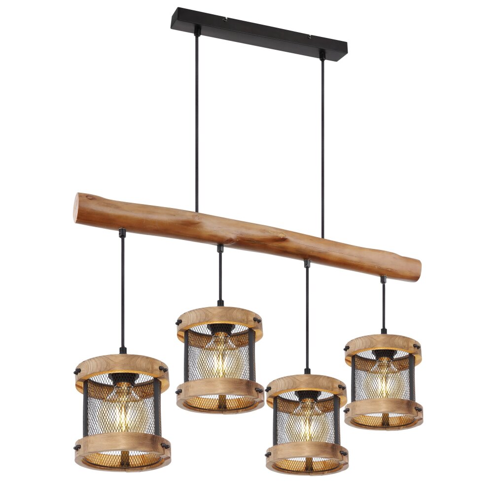 Suspension Globo JEANIE Bois foncé, Noir, 4 lumières main product photo