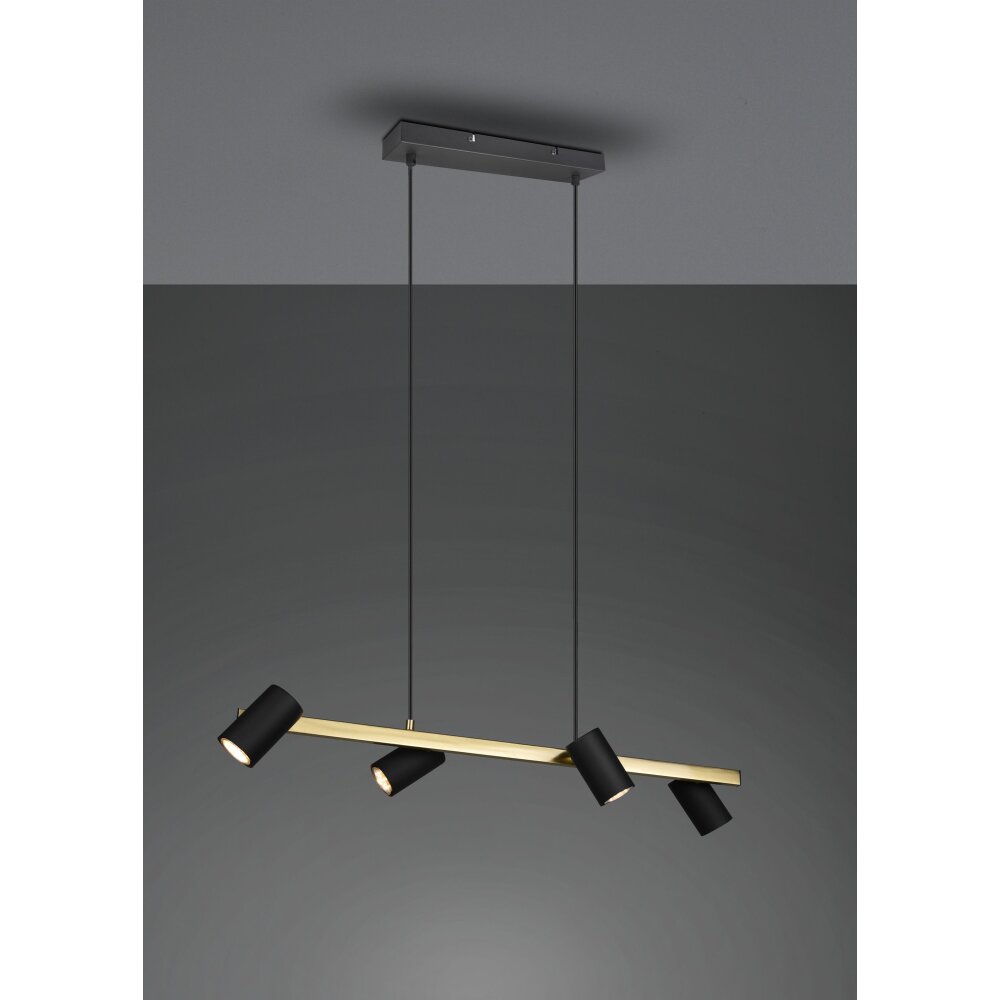 Suspension Trio Marley Noir doré, 4 lumières main product photo