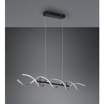 Suspension Trio Sequence LED Aluminium, Noir, 1 lumière