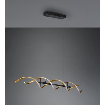 Suspension Trio Sequence LED Laiton, Noir, 1 lumière