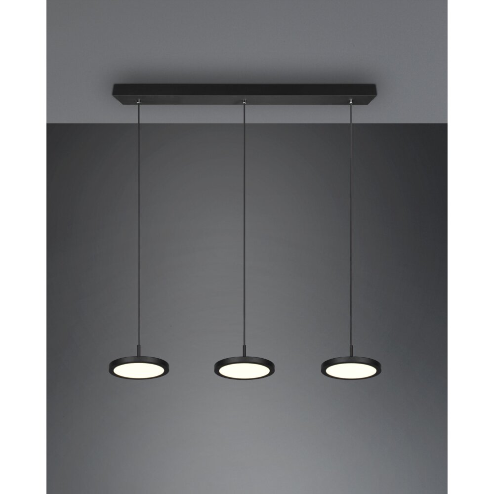 Suspension Trio Tray LED Noir, 3 lumières main product photo