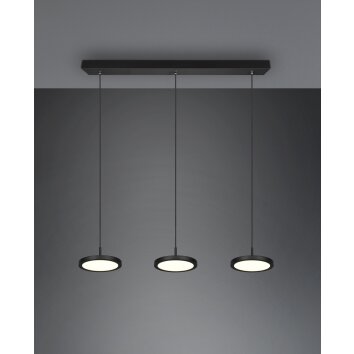 Suspension Trio Tray LED Noir, 3 lumières