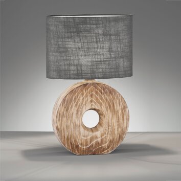 Lampe de table Fischer & Honsel Hanke Couleur bois, 1 lumière