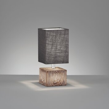 Lampe de table Fischer & Honsel Hauke Couleur bois, 1 lumière