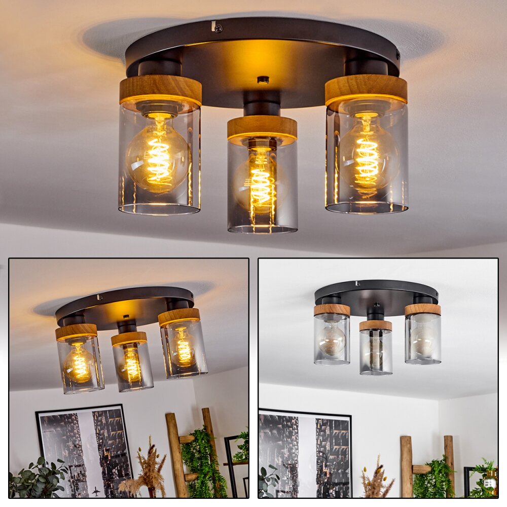 Plafonnier Amignon Noir, 3 lumières main product photo