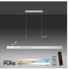 Suspension Paul Neuhaus PURE-MOTO LED Aluminium, 3 lumières, Télécommandes