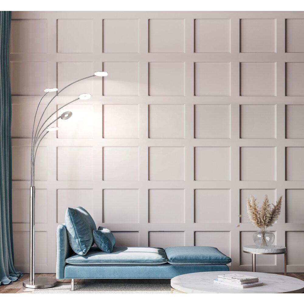 Lampadaire Fischer & Honsel Dent LED Nickel mat, 5 lumières main product photo