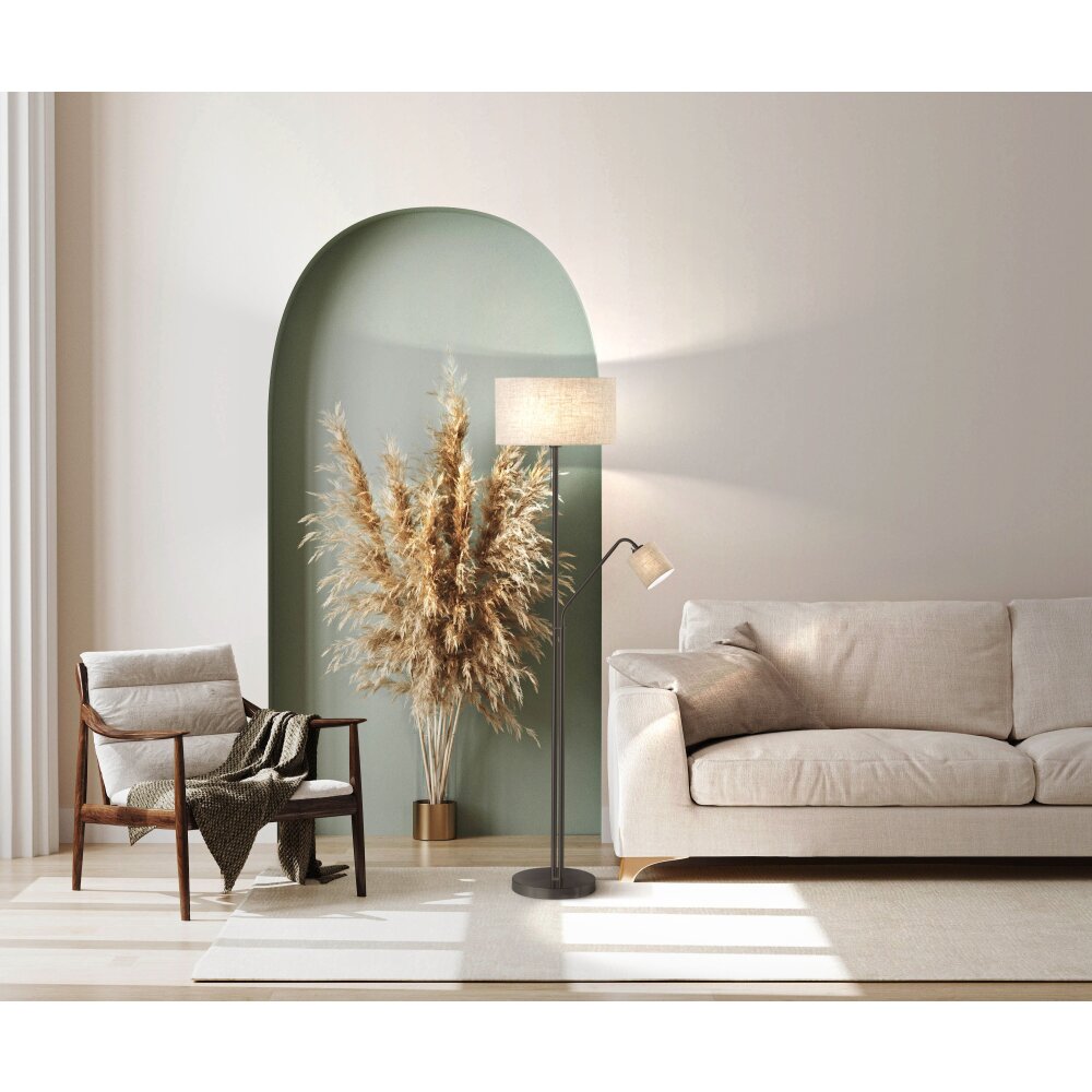 Lampadaire Fischer & Honsel Lotti Noir, 3 lumières main product photo