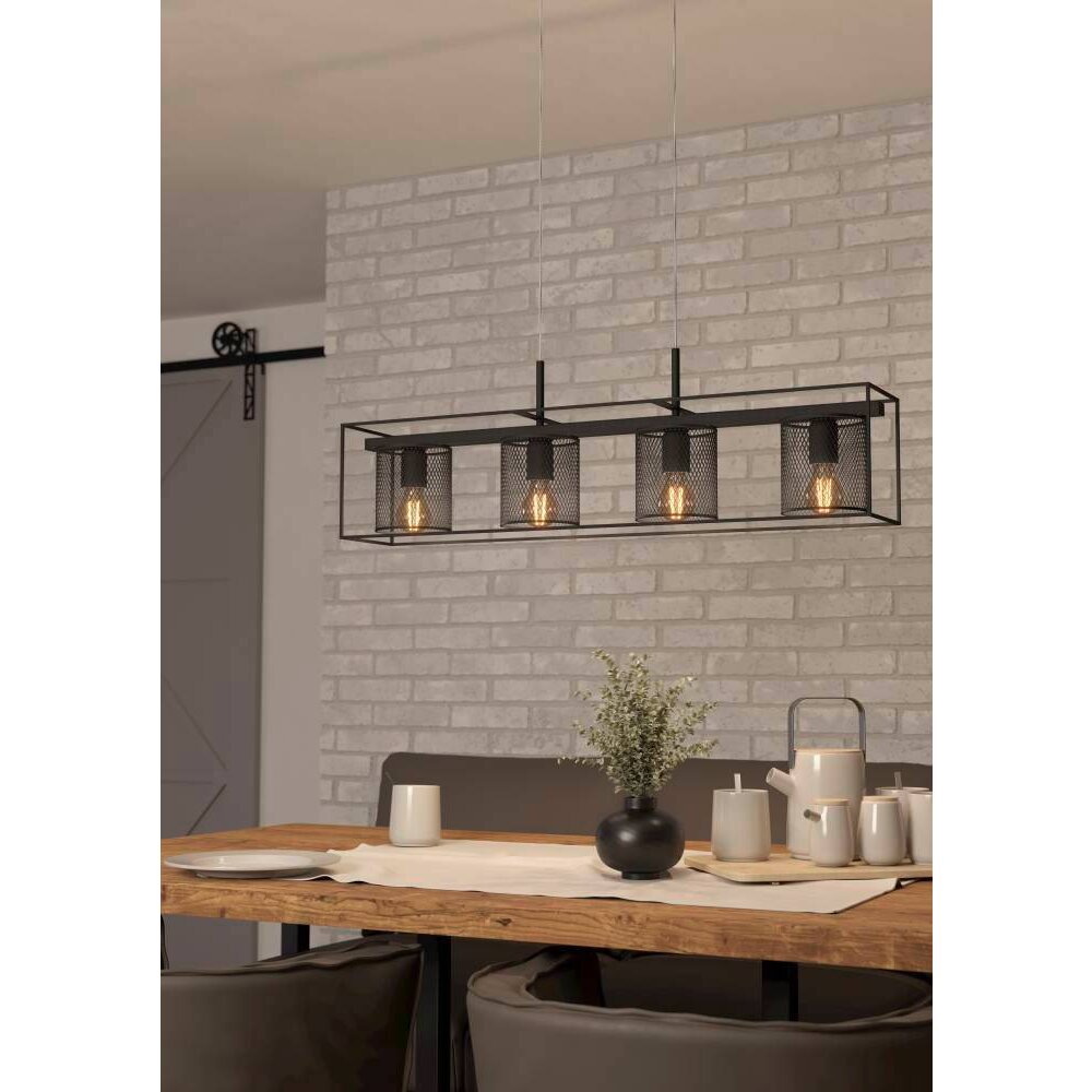 Suspension Eglo CATTERICK Noir, 4 lumières main product photo