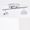 Spot de plafond Lucy LED Chrome, 2 lumières, Télécommandes, Changeur de couleurs