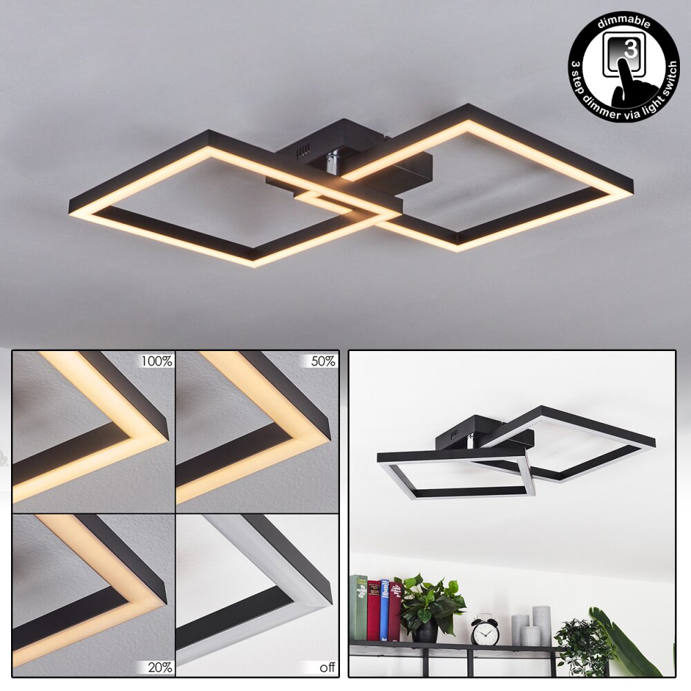 Plafonnier Cavareno LED Noir, 1 lumière main product photo