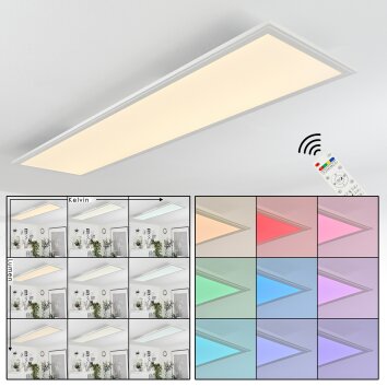 Plafonnier  Montalba LED Blanc, 1 lumière, Télécommandes, Changeur de couleurs