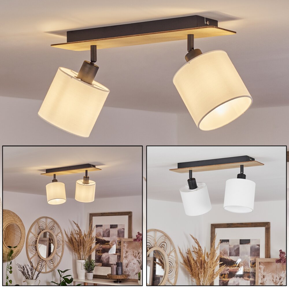 Plafonnier Alsen Bois clair, Noir, 2 lumières main product photo