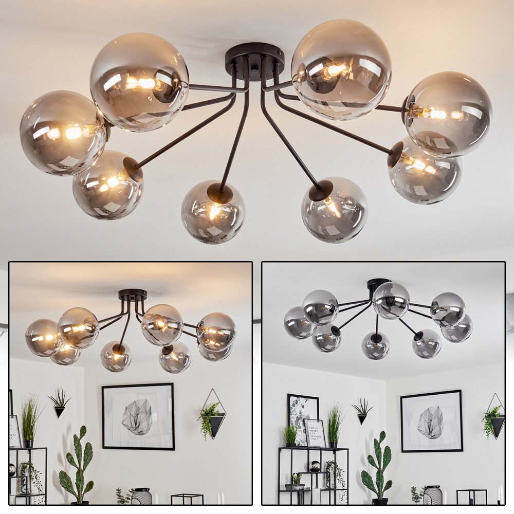 Plafonnier Remaisnil Noir, 8 lumières main product photo