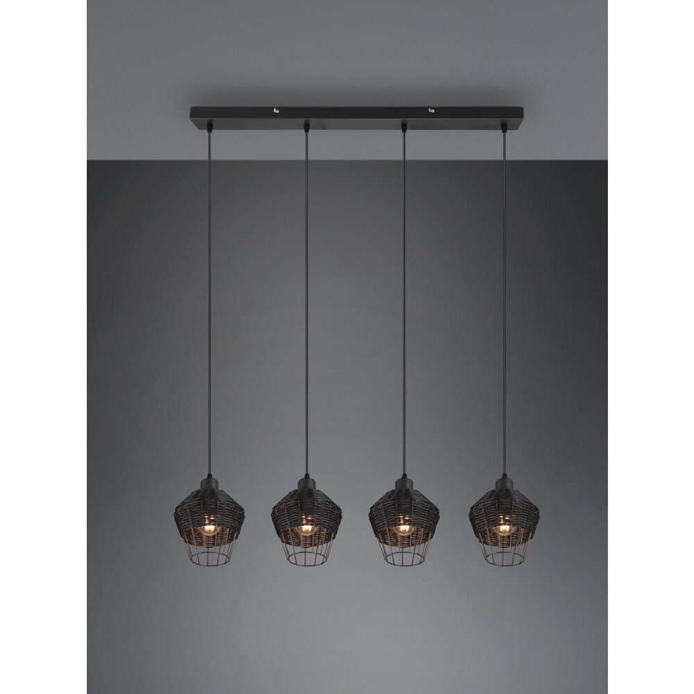 Suspension Reality Borka Noir, 4 lumières main product photo
