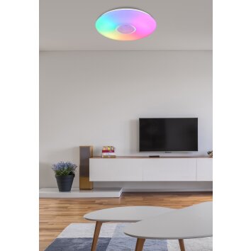 Plafonnier Globo SULLY LED Blanc, 1 lumière, Télécommandes, Changeur de couleurs