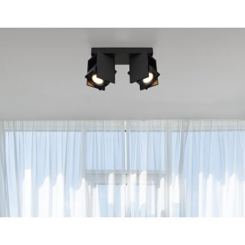 Plafonnier Globo RORY Noir, 2 lumières