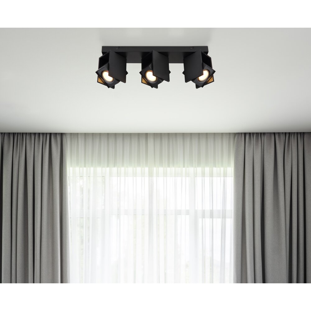 Plafonnier Globo RORY Noir, 3 lumières main product photo