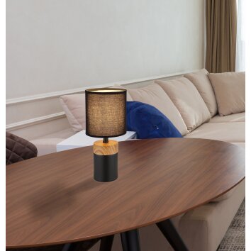 Lampe de table Globo IGA Couleur bois, Noir, 1 lumière