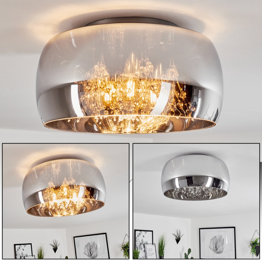 Plafonnier Belleguette Argenté, 3 lumières main product photo