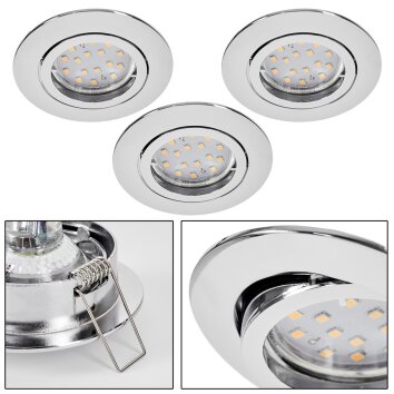 Spot encastrable  Kerrouan LED Chrome, 1 lumière