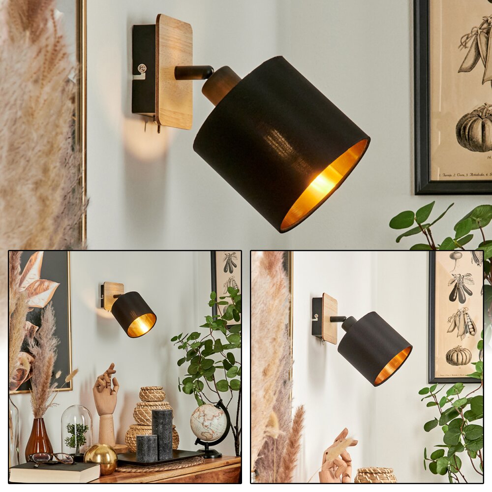 Applique murale Alsen Bois clair, Noir, 1 lumière main product photo