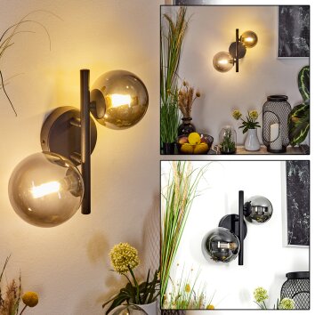 Applique murale  Chehalis LED Noir, 2 lumières