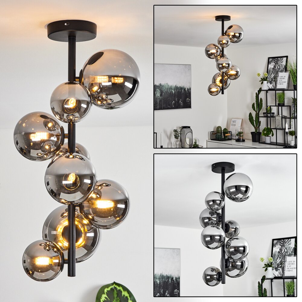 Plafonnier Chehalis Noir, 8 lumières main product photo