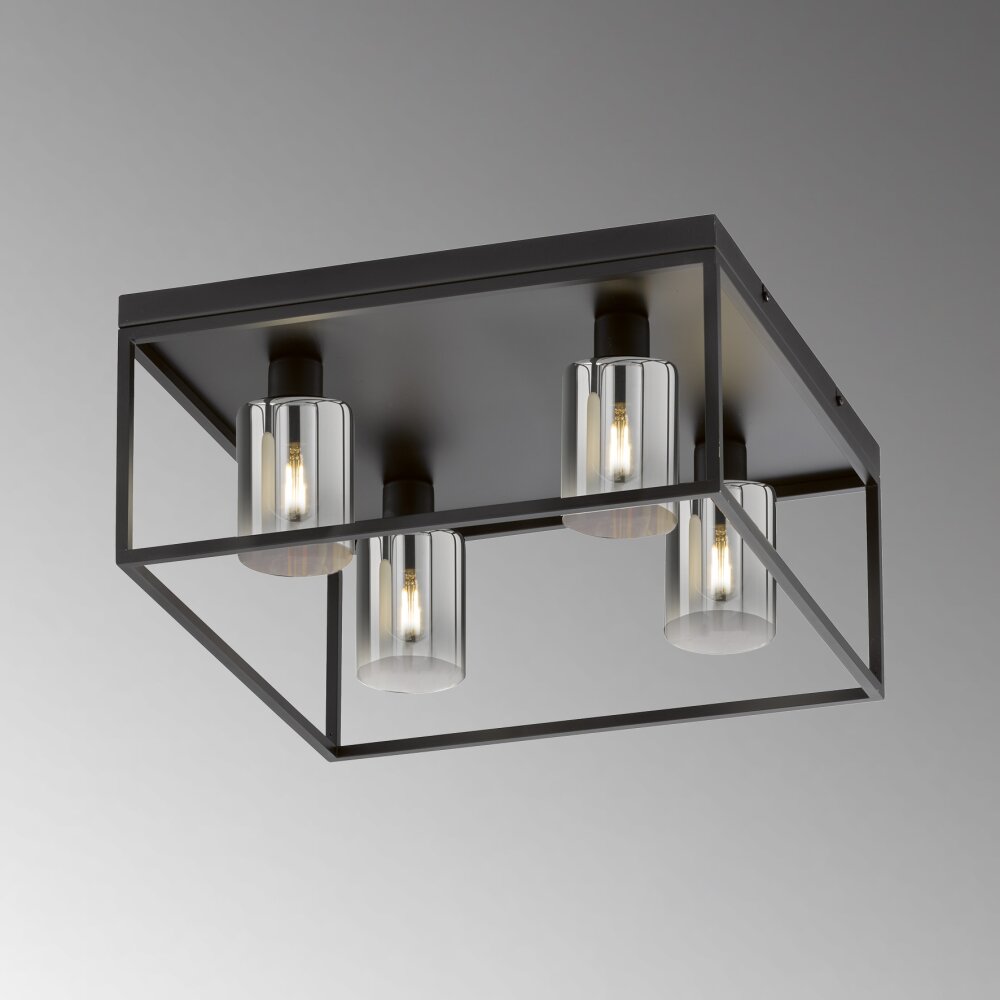 Plafonnier Fischer & Honsel Iska Noir, 4 lumières main product photo