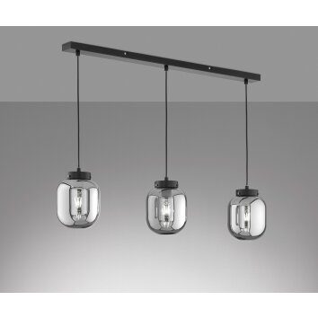 Suspension Fischer & Honsel Regi Noir, 3 lumières