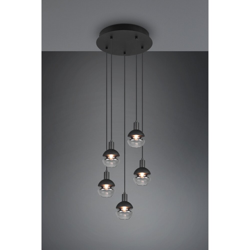 Suspension Trio Mela Noir, 5 lumières main product photo
