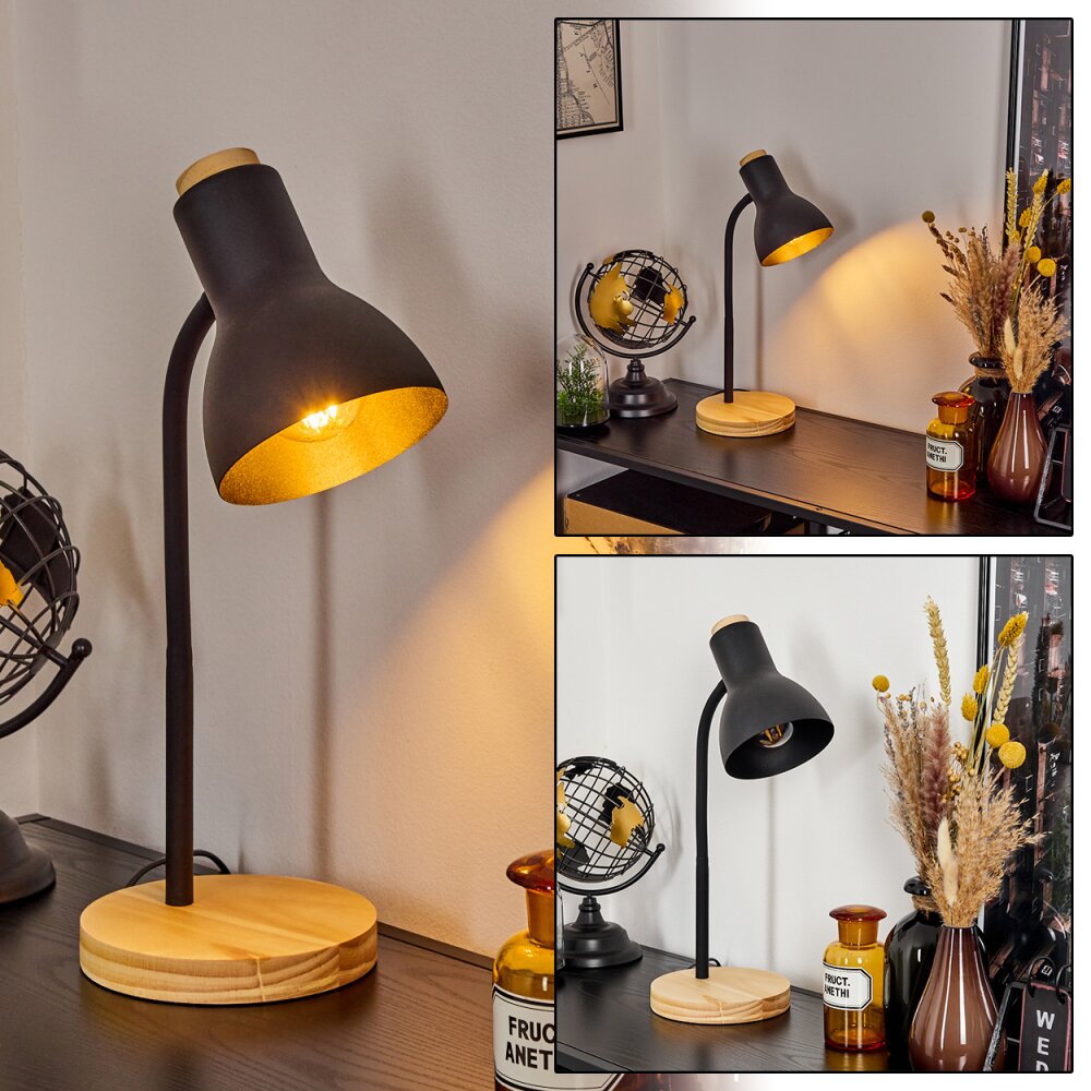 Lampe de table Kerzellec Bois clair, Noir, 1 lumière main product photo