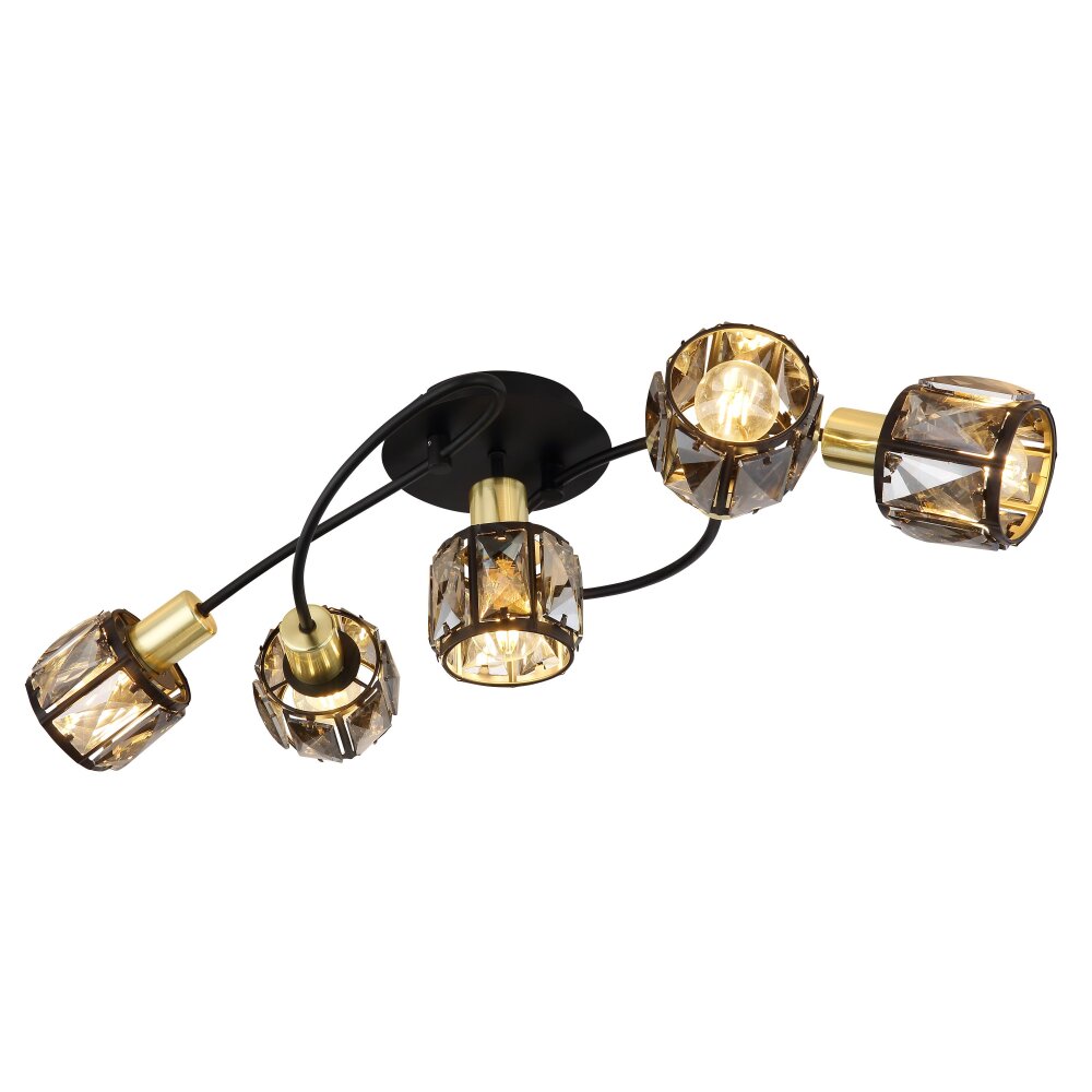 Plafonnier Globo INDIANA Noir, 5 lumières main product photo