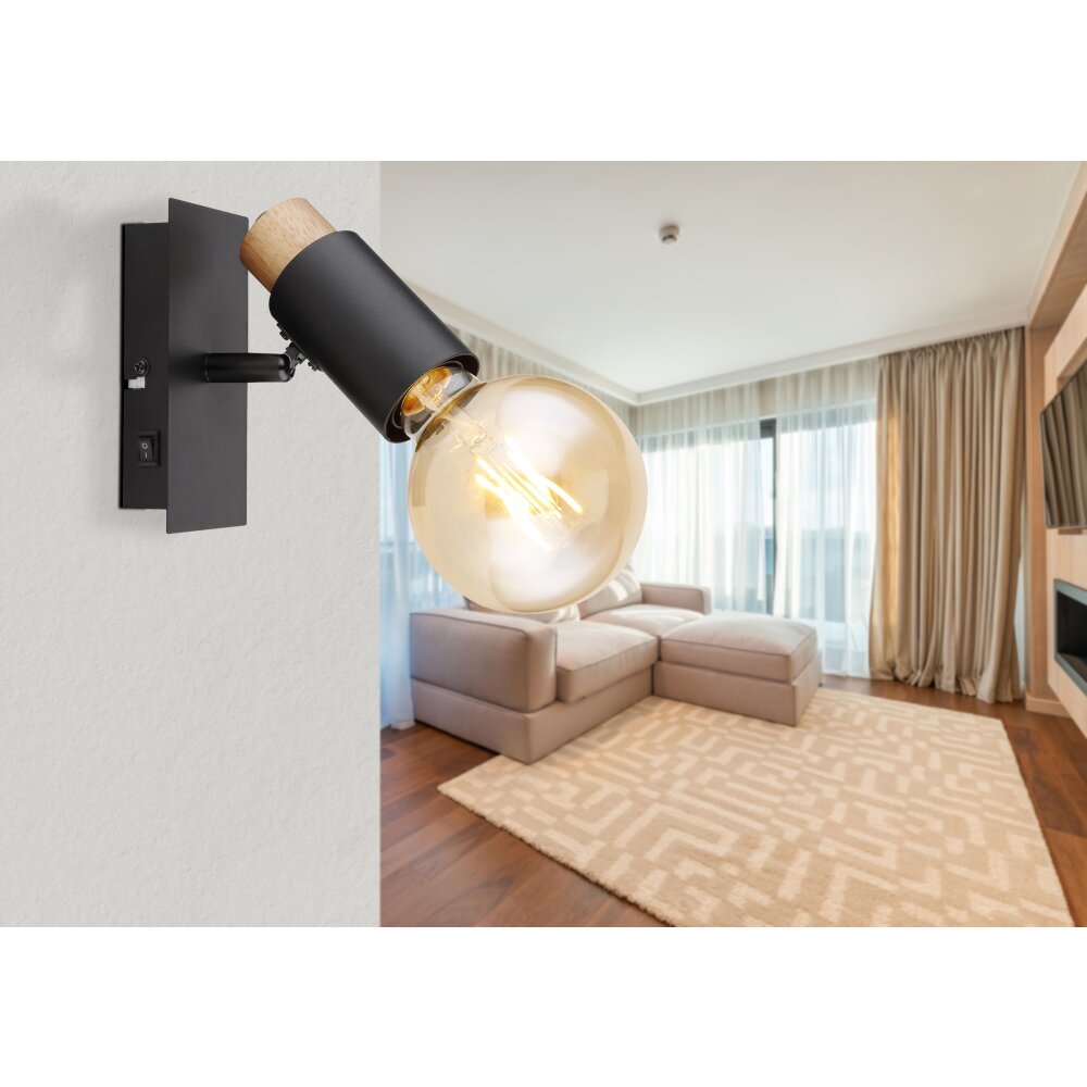 Applique murale Globo MATTI Écru, Noir, 1 lumière main product photo